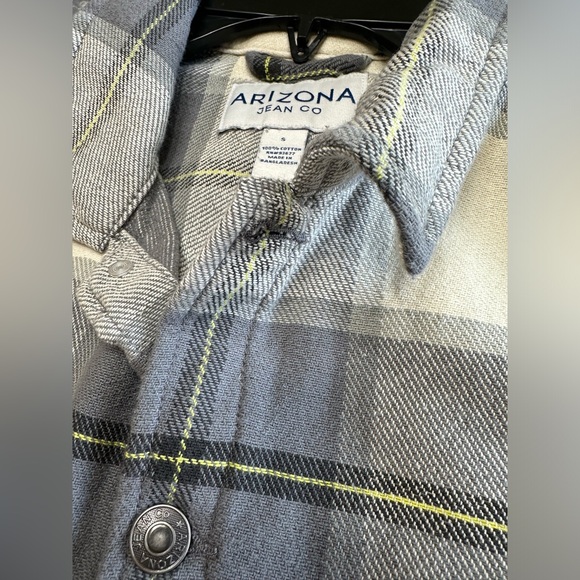 Arizona Jeans Co Men’s Gray Plaid Button Down Long Sleeve Shirt NWT Size… - Picture 2 of 9
